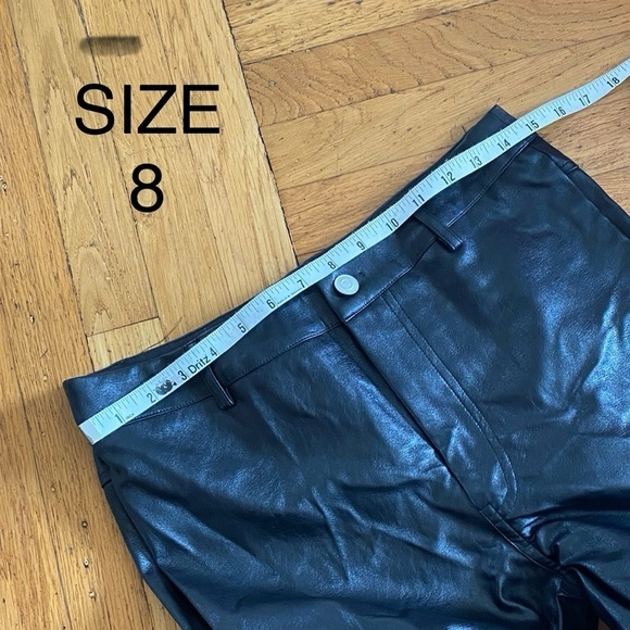 NWOT Princess Polly Faux Leather High Waisted Straight  MACEY Black Pants - Picture 14 of 16
